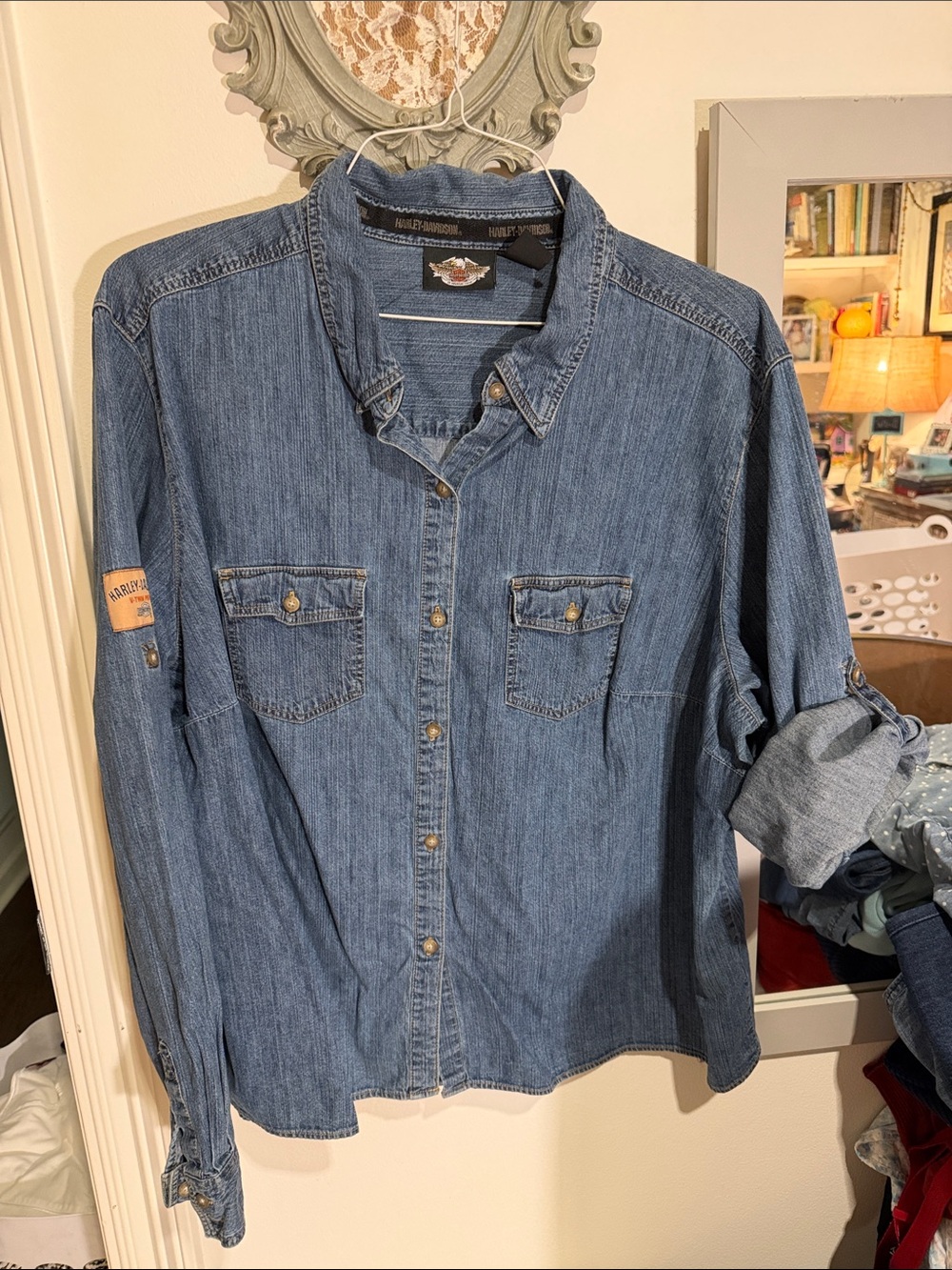 Harley-Davidson Blue Denim Button-Up Shirt
